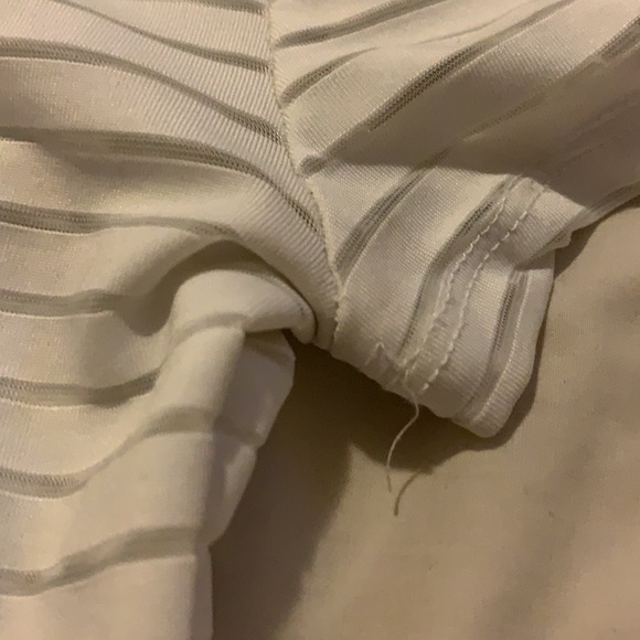 White crop top shirt see through lines - Picture 2 of 5